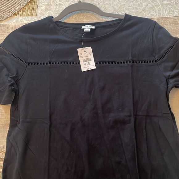 NWT J. Crew Black Cotton T-Shirt Embellished Nd simple yet beautiful! - Picture 3 of 7